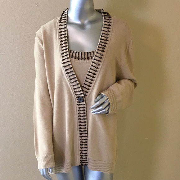 Jones New York Sweaters - Jones New York Collection Sweater Set Beaded